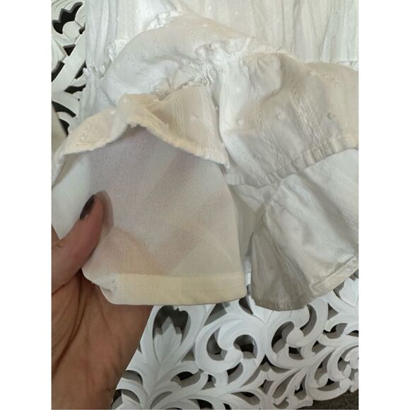 White Summer Ruffle Sleeve Dress - Picture 4 of 9